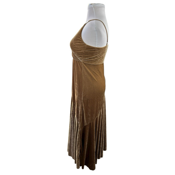 Mia Joy Crushed Velvet Maxi Sleeveless Dress Mocha Brown Women's Size Large - Picture 10 of 15
